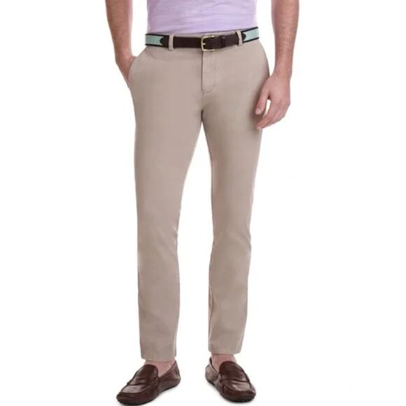 VINEYARD VINES Performance Breaker Pant Khaki Tan Cream Sz 33x32 {II46} - Picture 1 of 6